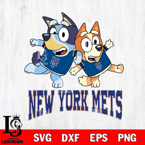 New York Mets Bluey & Bingo 13 Svg Eps Dxf Png File, MLB svg, Digital Download, Instant Download