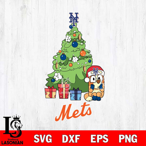 New York Mets Bluey Chilli Christmas Tree Svg Eps Dxf Png File, Digital Download