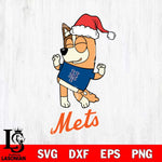 New York Mets Bluey Chilli Happy Christmas Svg Eps Dxf Png File, Digital Download