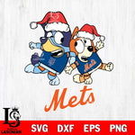 New York Mets Bluey Christmas Holiday Svg Eps Dxf Png File, Digital Download