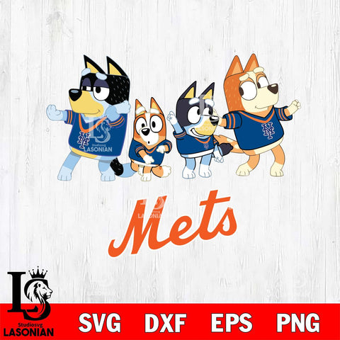 New York Mets Bluey Mode Dance Squats Svg Eps Dxf Png File, Digital Download, Instant Download