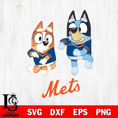 New York Mets Bluey with Chilli Dance Svg Eps Dxf Png File, Digital Download, Instant Download