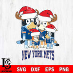 New York Mets Christmas Bluey Santa Family Cricut , Christmas Svg , Bluey svg , Digital Download, dxf eps png pdf file