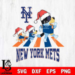 New York Mets Christmas Family Bluey Walking Cricut , Christmas Svg , Bluey svg , Digital Download, dxf eps png pdf file