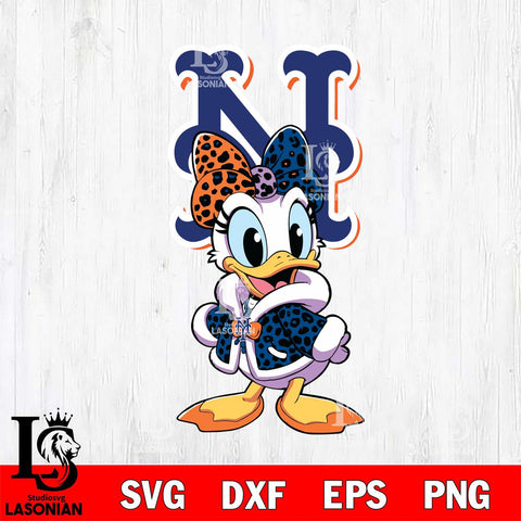 New York Mets Fancy Daisy Duck Disney Svg Eps Dxf Png File, Digital Download, Instant Download