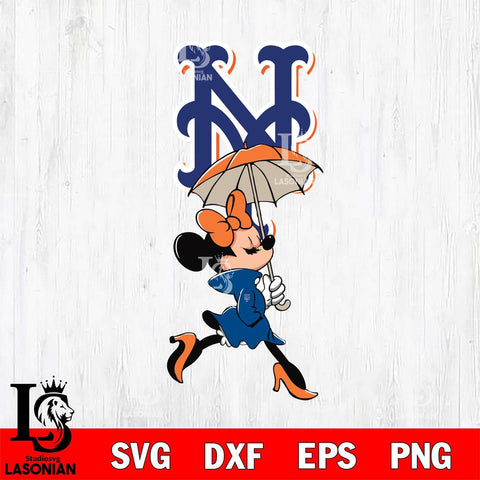 New York Mets Fancy Minnie Svg Eps Dxf Png File, Digital Download, Instant Download