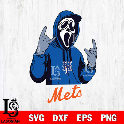 New York Mets Ghostface Svg Eps Dxf Png File, Digital Download, Instant Download