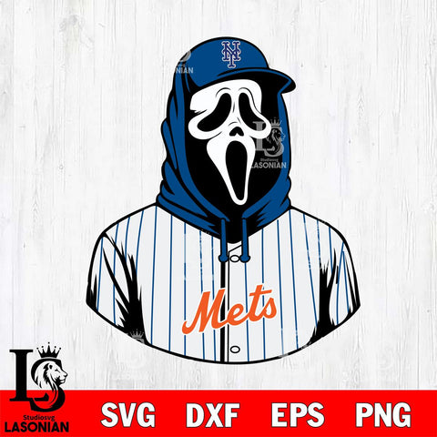 New York Mets Ghostface 4 Svg Eps Dxf Png File, Digital Download, Instant Download