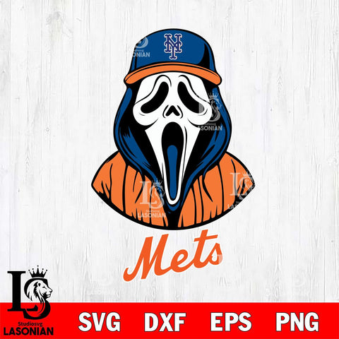 New York Mets Ghostface 5 Svg Eps Dxf Png File, Digital Download, Instant Download