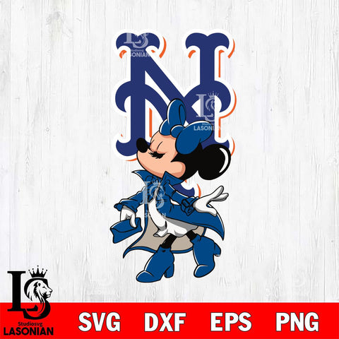 New York Mets Glamorous Minnie Svg Eps Dxf Png File, Digital Download, Instant Download