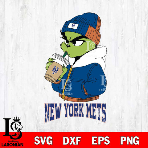 New York Mets Grinch Bougie Christmas Cut Files Cricut, Svg Dxf Eps Png file , Silhouette