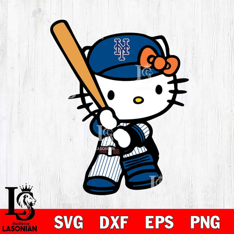 New York Mets Hello Kitty 2 Svg Eps Dxf Png File, Digital Download, Instant Download