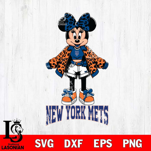 New York Mets Style Minnie Disney Svg Eps Dxf Png File, Digital Download, Instant Download