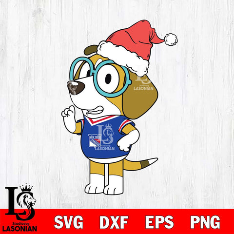 New York Rangers Bluey Honey Christmas Svg Eps Dxf Png File, Digital Download, Instant Download