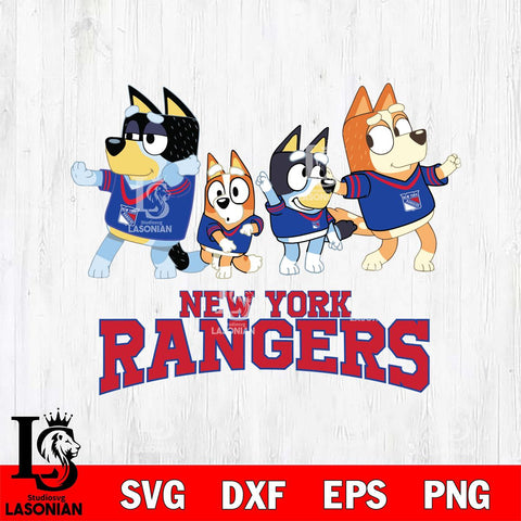 New York Rangers Bluey Mode Dance Squats Svg Eps Dxf Png File, Digital Download, Instant Download