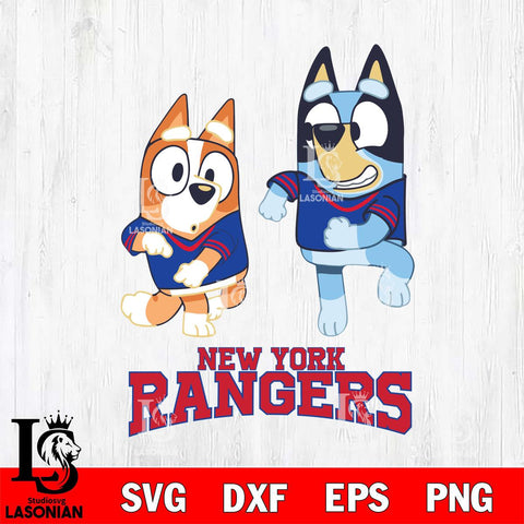 New York Rangers Bluey with Chilli Dance Svg Eps Dxf Png File, Digital Download, Instant Download