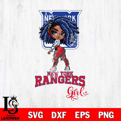 New York Rangers Fan Girl Svg Eps Dxf Png File, Digital Download, Instant Download