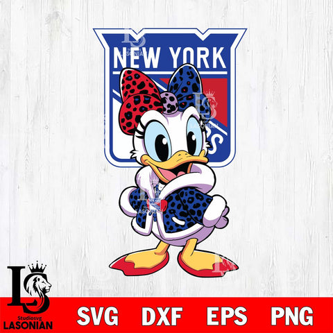 New York Rangers Fancy Daisy Duck Disney Svg Eps Dxf Png File, Digital Download, Instant Download