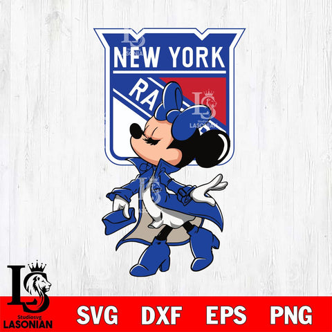 New York Rangers Glamorous Minnie Svg Eps Dxf Png File, Digital Download, Instant Download