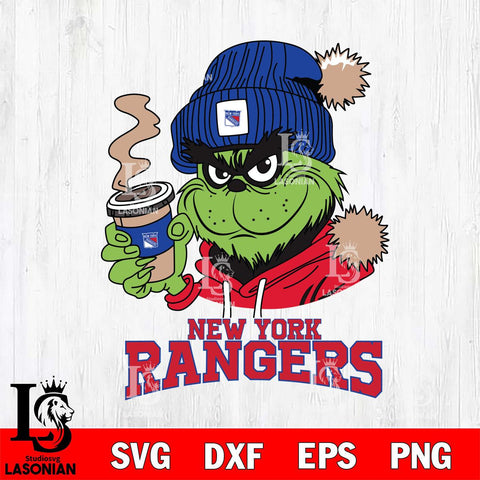 New York Rangers Grinch Cofffe Hoodie Cut Files, Cricut,Christmas Svg Dxf Eps Png file , Digital Download