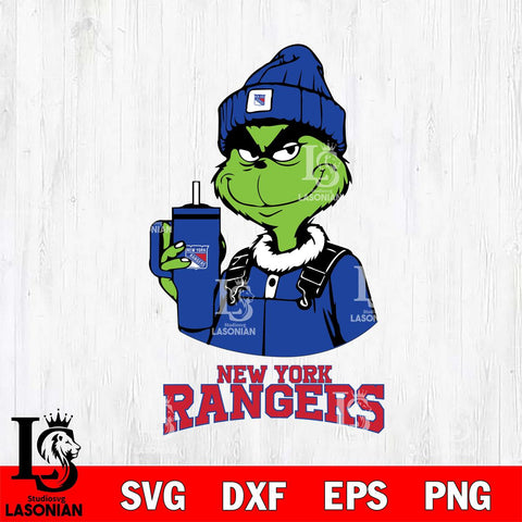 New York Rangers Grinch Football Christmas Cut Files, Cricut,Christmas Svg Dxf Eps Png file , Digital Download