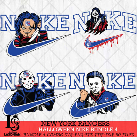 New York Rangers Halloween Nike NHL Bundle 4 Svg Eps Dxf Png File, Digital Download, Instant Download