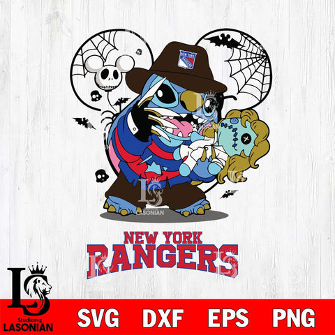 New York Rangers Stitch Freddy Krueger Halloween Svg Eps Dxf Png File, Digital Download, Instant Download