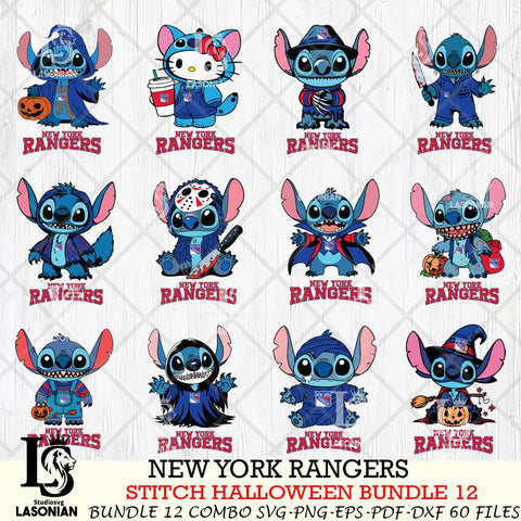 New York Rangers Stitch Horror Bundle 12 SVG Svg Eps Dxf Png File,Bundle NHL svg, Digital Download, Instant Download