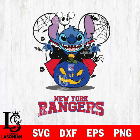 New York Rangers Stitch Horror Halloween Svg Eps Dxf Png File, Digital Download, Instant Download