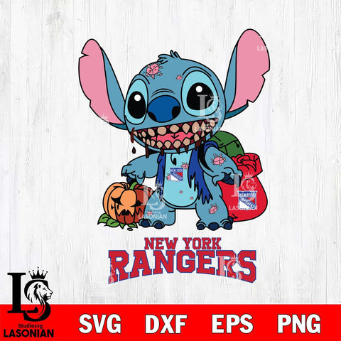 New York Rangers Stitch Zombie Svg Eps Dxf Png File, NHL svg, Digital Download, Instant Download