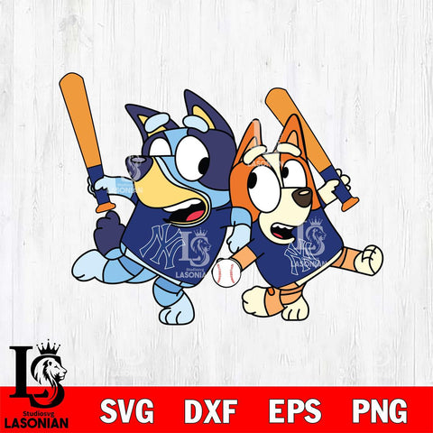 New York Yankees Bluey Svg Eps Dxf Png File, Digital Download, Instant Download