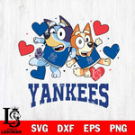 New York Yankees Bluey & Bingo 10 Svg Eps Dxf Png File, MLB svg, Digital Download, Instant Download