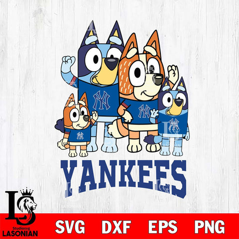 New York Yankees Bluey & Bingo 14 Svg Eps Dxf Png File, MLB svg, Digital Download, Instant Download