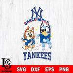 New York Yankees Bluey Bingo Svg Eps Dxf Png File, MLB svg, Digital Download, Instant Download