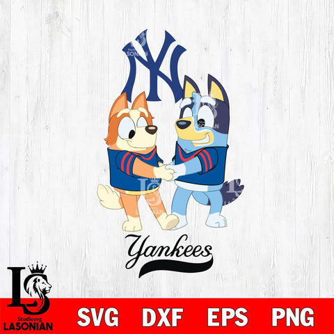 New York Yankees Bluey Chilli Dance Svg Eps Dxf Png File, Digital Download, Instant Download