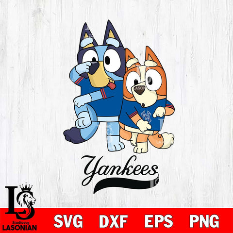 New York Yankees Bluey Chilli Dance Mode Svg Eps Dxf Png File, Digital Download, Instant Download