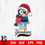 New York Yankees Bluey Christmas Svg Eps Dxf Png File, Digital Download