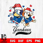 New York Yankees Bluey Christmas 2 Svg Eps Dxf Png File, Digital Download