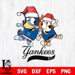 New York Yankees Bluey Christmas Holiday Svg Eps Dxf Png File, Digital Download