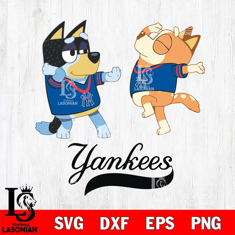 New York Yankees Bluey Dance Svg Eps Dxf Png File, Digital Download, Instant Download