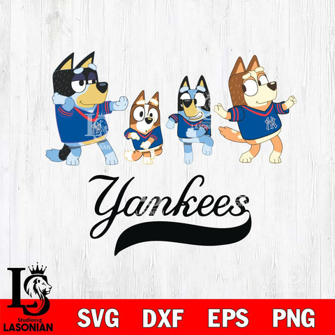 New York Yankees Bluey Dance Mode Squats Svg Eps Dxf Png File, Digital Download, Instant Download