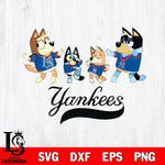 New York Yankees Bluey Dance Squats Svg Eps Dxf Png File, Digital Download, Instant Download