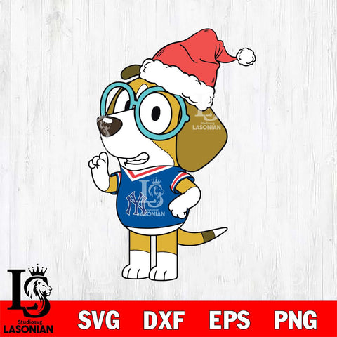 New York Yankees Bluey Honey Christmas Svg Eps Dxf Png File, Digital Download, Instant Download