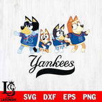 New York Yankees Bluey Mode Dance Squats Svg Eps Dxf Png File, Digital Download, Instant Download