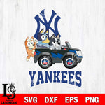 New York Yankees Bluey friends Svg Eps Dxf Png File, MLB svg, Digital Download, Instant Download