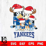 New York Yankees Christmas Bluey Santa Family Cricut , Christmas Svg , Bluey svg , Digital Download, dxf eps png pdf file