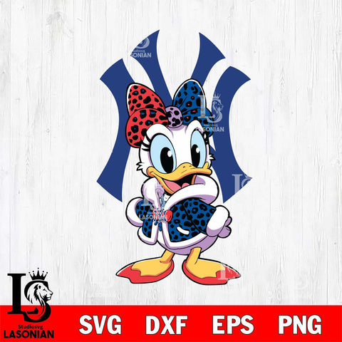 New York Yankees Fancy Daisy Duck Disney Svg Eps Dxf Png File, Digital Download, Instant Download