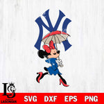 New York Yankees Fancy Minnie Svg Eps Dxf Png File, Digital Download, Instant Download