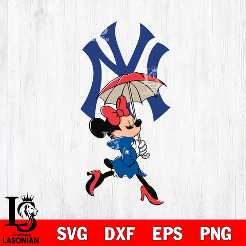 New York Yankees Fancy Minnie Svg Eps Dxf Png File, Digital Download, Instant Download