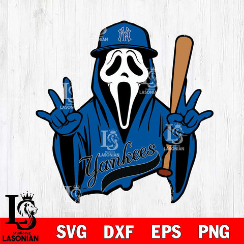 New York Yankees Ghostface 2 Svg Eps Dxf Png File, Digital Download, Instant Download